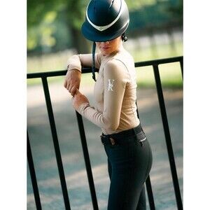 Victoria Rose Equestrian Top Womens L Fawn Seamless Performance Compression